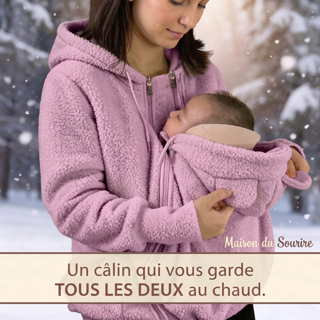 MamanCosy™ – Manteau Polaire 2 en 1 avec Porte-Bébé Intégré